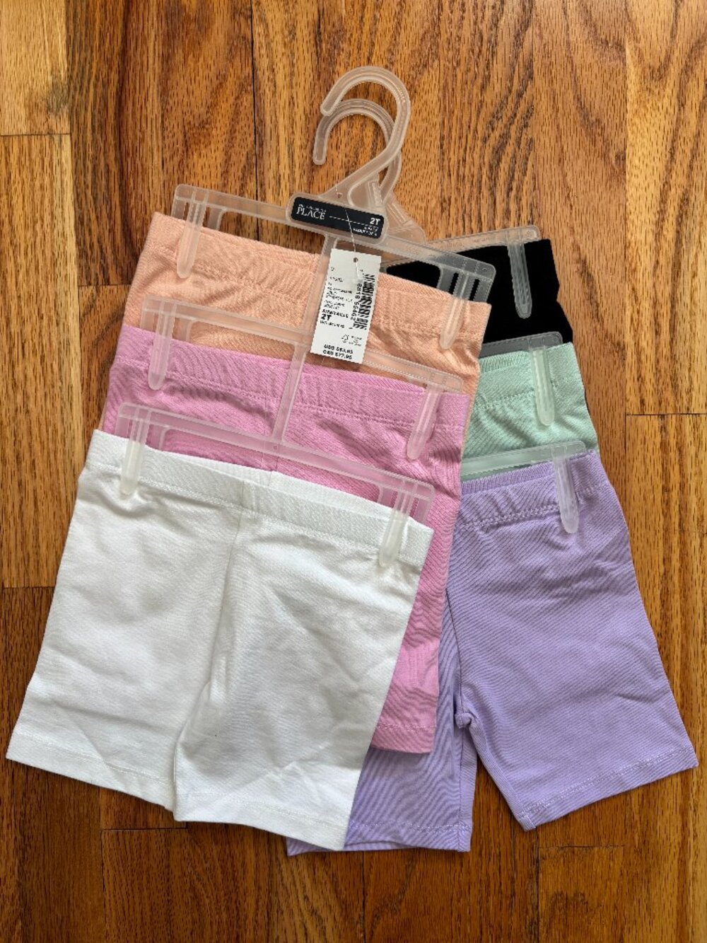 2T Girls 6-Pack Multicolor Bike Shorts Set NWT
